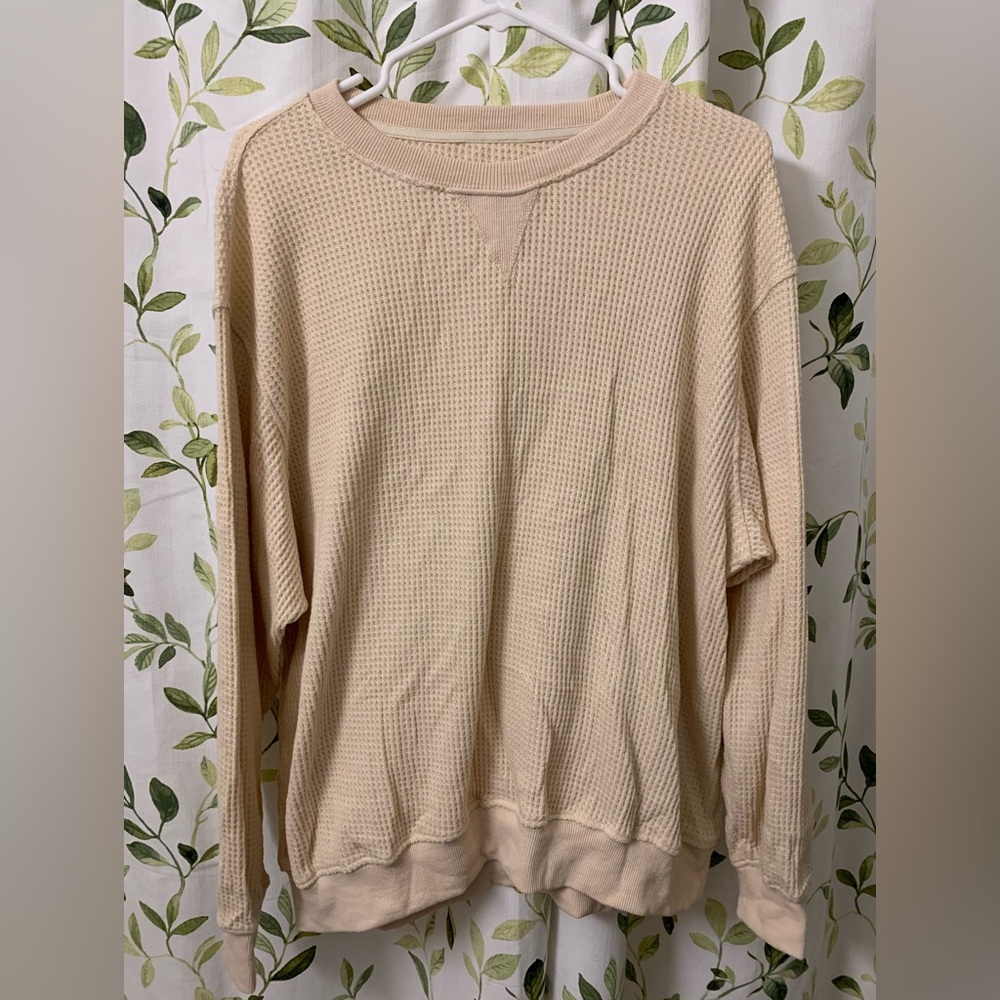 Cupshe Cream Waffle Knit Sweater BNWOT MEDIUM